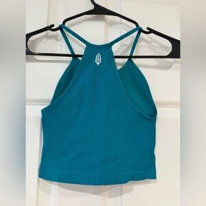 FP Movement Happiness Runs Cropped Tank Free People Blue Teal XS/S Running